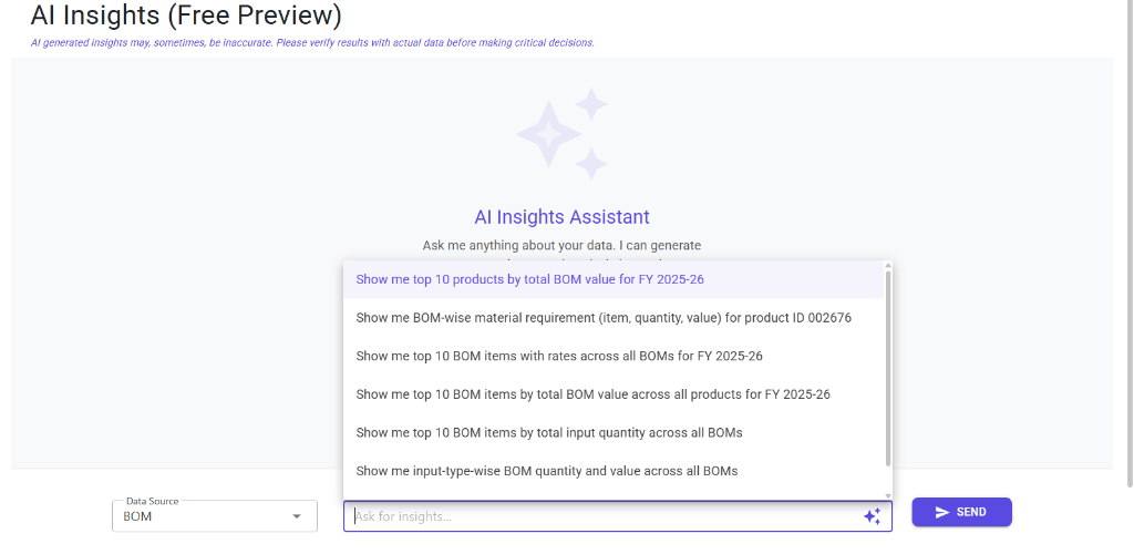 AI Insights Interface