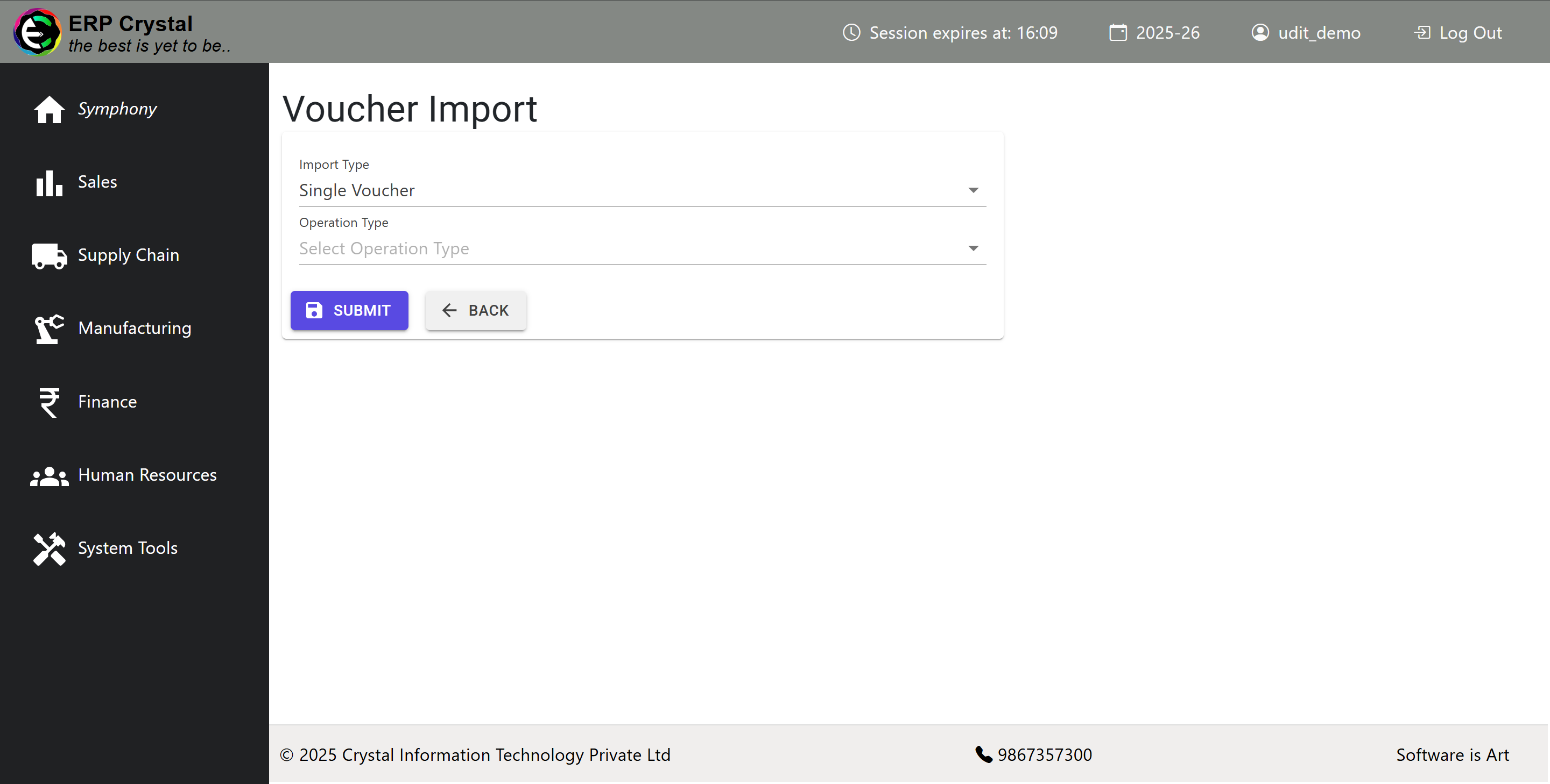 Voucher Import Page