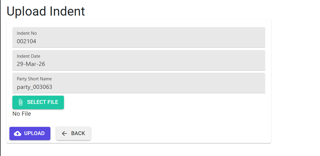 Purchase Indent Bulk Import