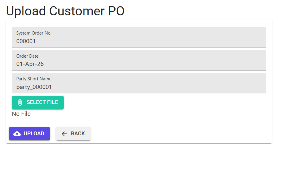 Upload PO Feature